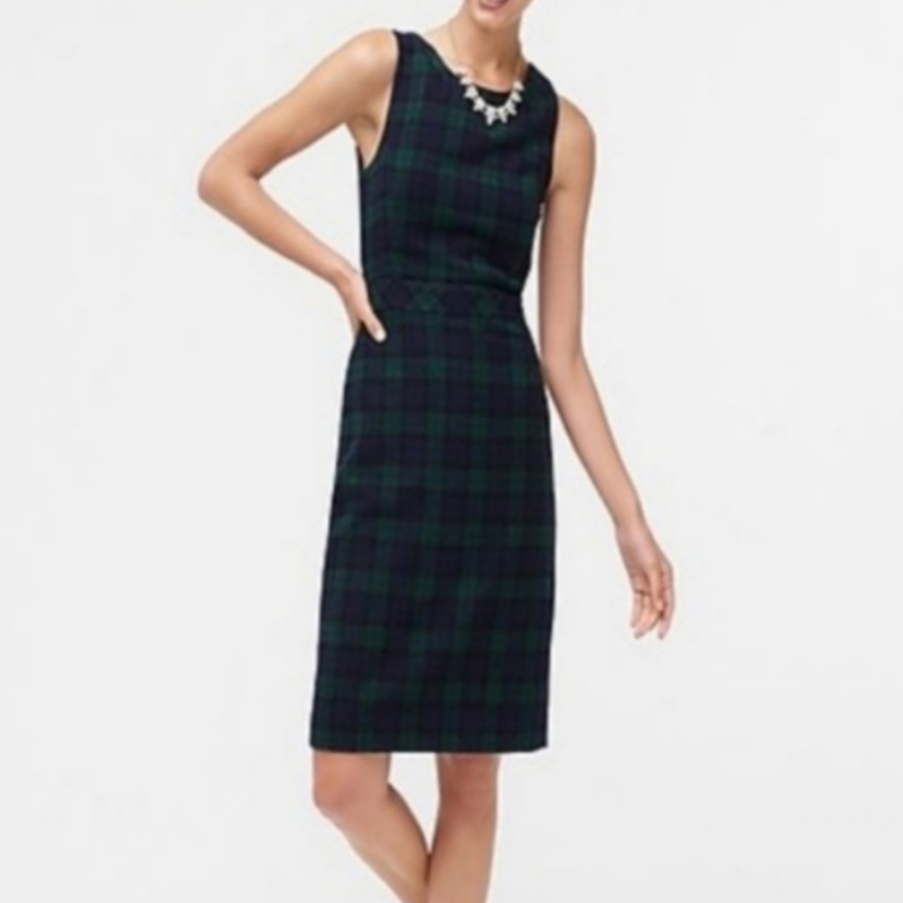 NWT J.Crew Black Watch Plaid Dress - Picture 3 of 9